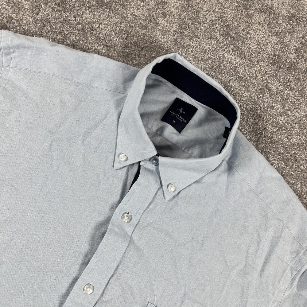 Tailorbyrd Button Down‎ Shirt Mens Extra Large Linen Rayon Golf Baby Blue